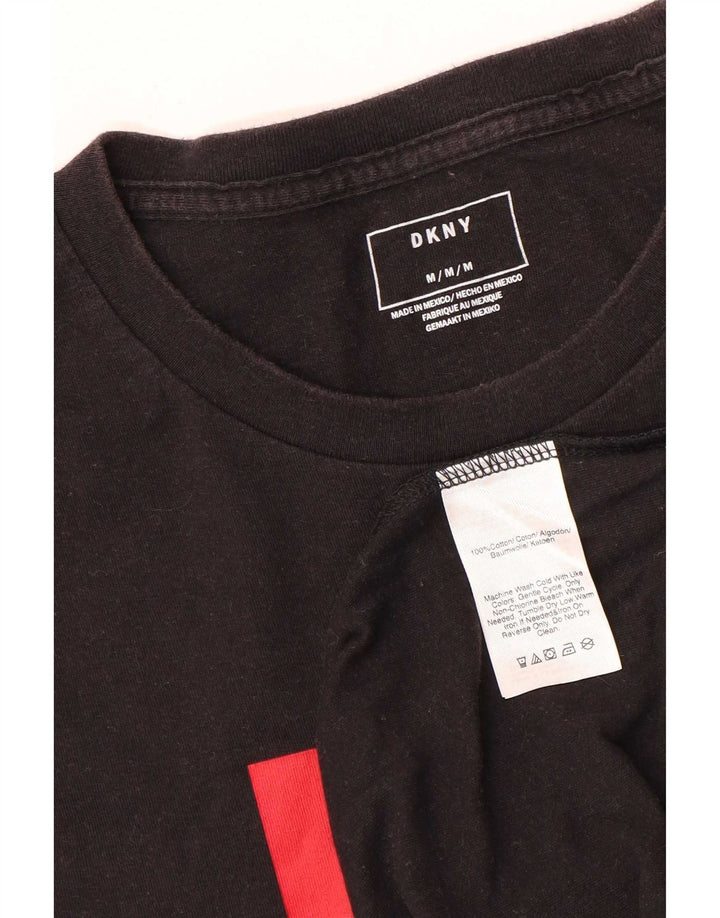 Dkny Herren Grafik-T-Shirt-Oberteil aus mittelschwarzer Baumwolle