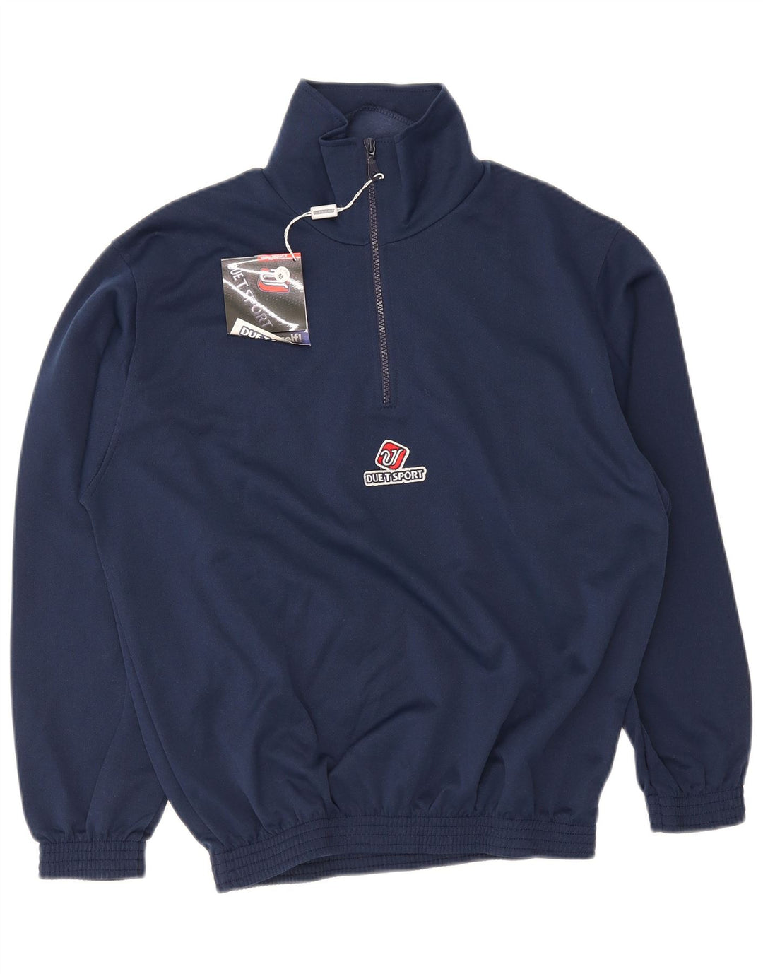 Vintage Herren-Sweatshirt mit Reißverschluss, mittleres Marineblau