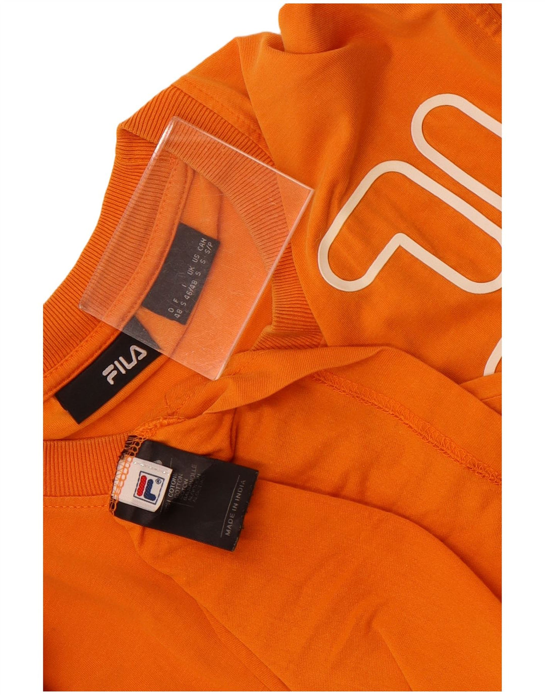 Fila Herren Grafik T-Shirt Top Small Orange Baumwolle