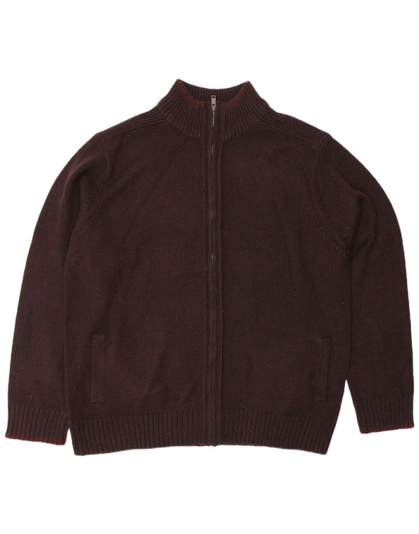 Marks & Spencer Herren-Cardigan mit normaler Passform, 2XL, Burgunderrot, Polyacryl