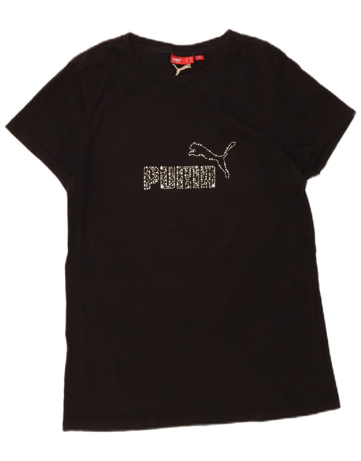 PUMA Womens Graphic T-Shirt Top UK 16 Large Black