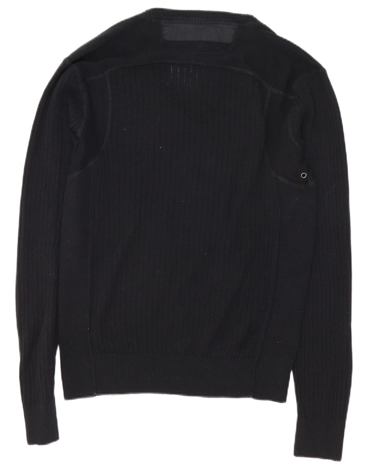G-Star Herren 3301 Pullover mit V-Ausschnitt, groß, schwarze Baumwolle