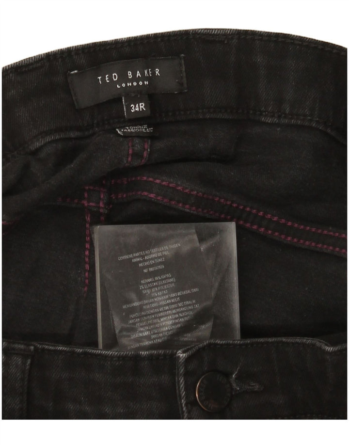Ted Baker Herren Slim Jeans W34 L30 Schwarz Polyester