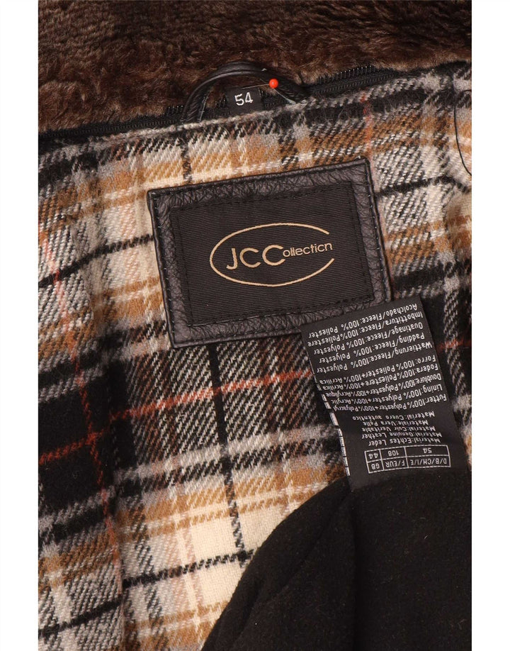 JCC Herren Lederjacke IT 54 2XL Schwarz