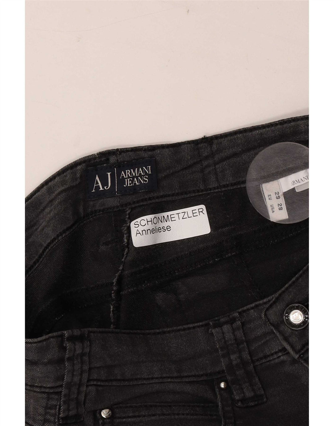 Armani Damen Slim Jeans W29 L29 Schwarz