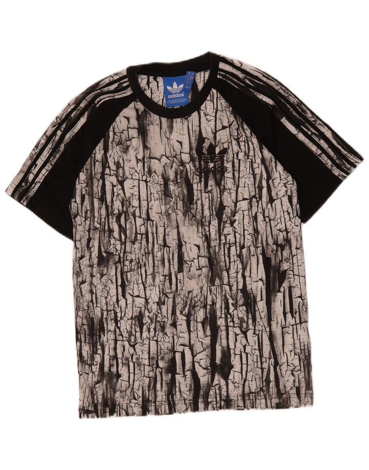 ADIDAS Herren T-Shirt mit abstraktem Muster, Grafik, XS, Schwarz, Polyester