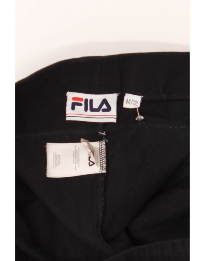 Fila Womens Graphic Leggings UK 12 Mittelschwarze Baumwolle