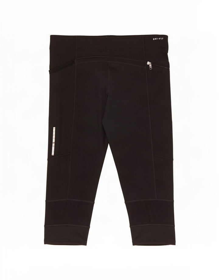Nike Damen Dri Fit Capri-Leggings UK 14 Mittelschwarzes Polyester