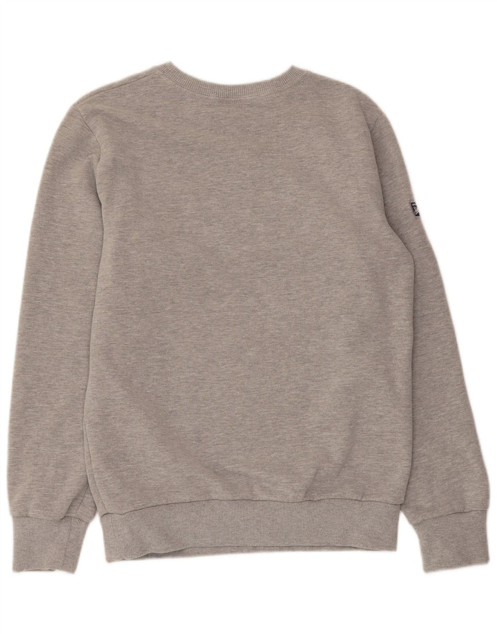 Superdry Damen Grafik-Sweatshirt-Pullover UK 14 Mittelgraue Baumwolle