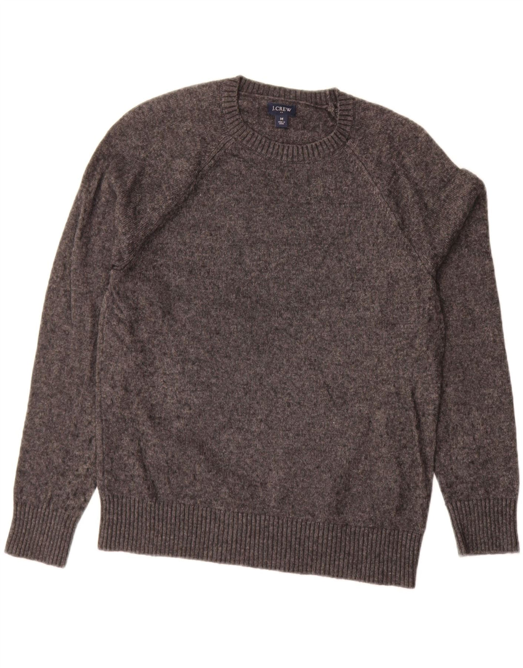 J. CREW Herren-Pullover mit Rundhalsausschnitt, mittelgrau meliert, Polyamid
