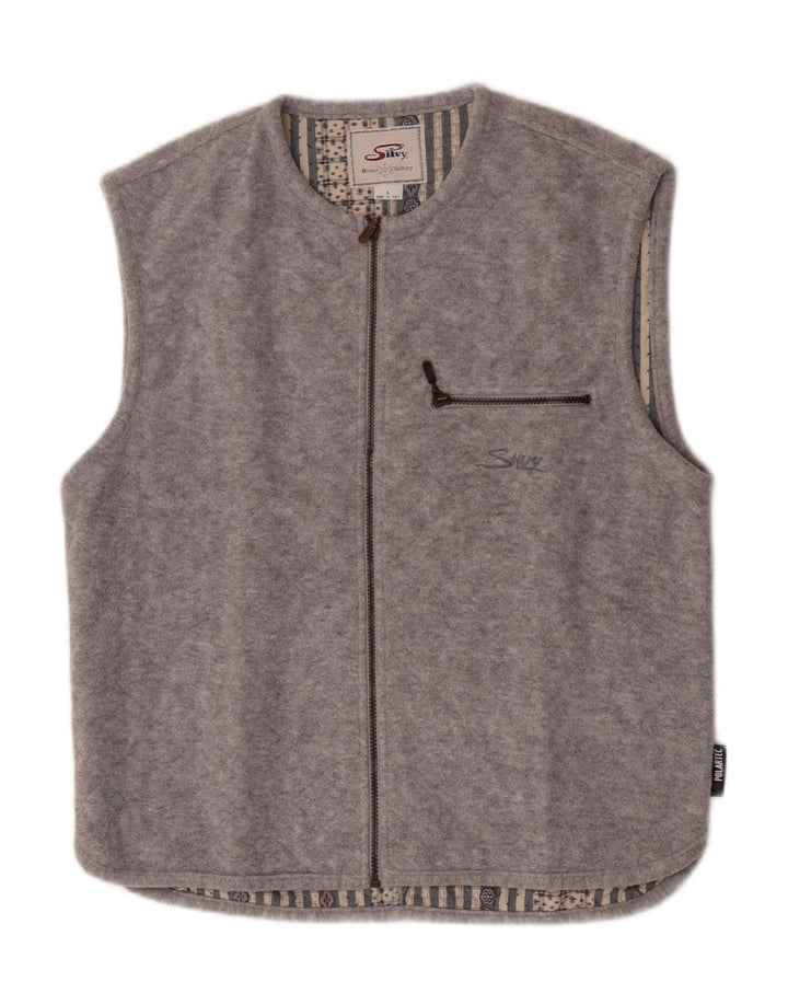 Silvy Herren Fleeceweste UK 40 Large Grau Polyester