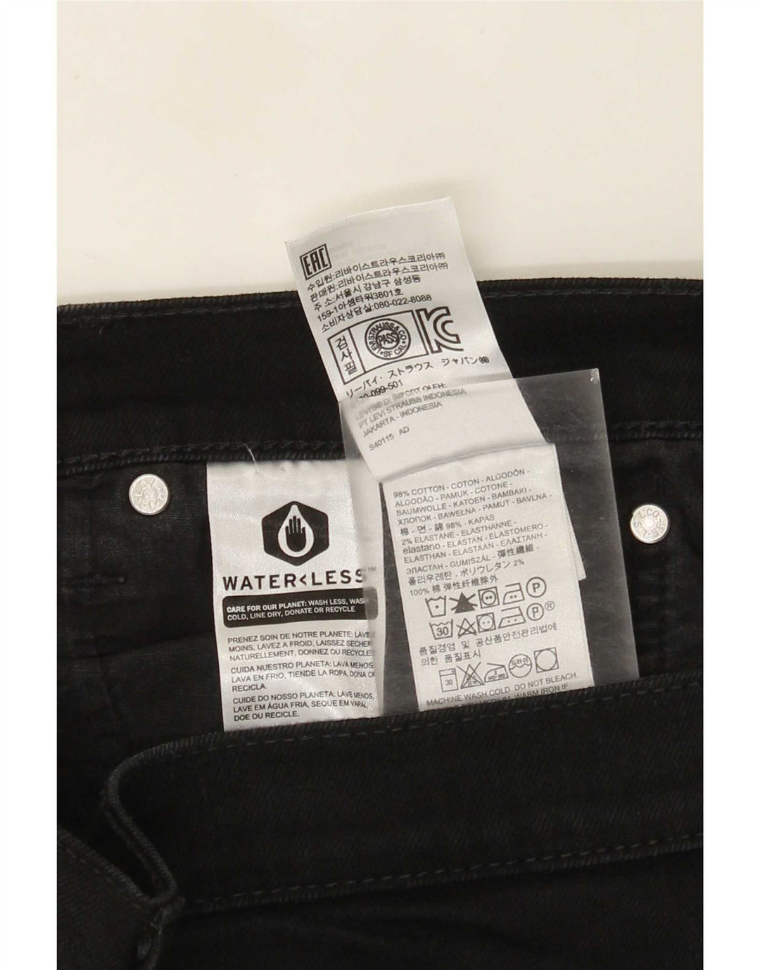 Levi's Damen Slim Jeans W36 L31 Schwarze Baumwolle