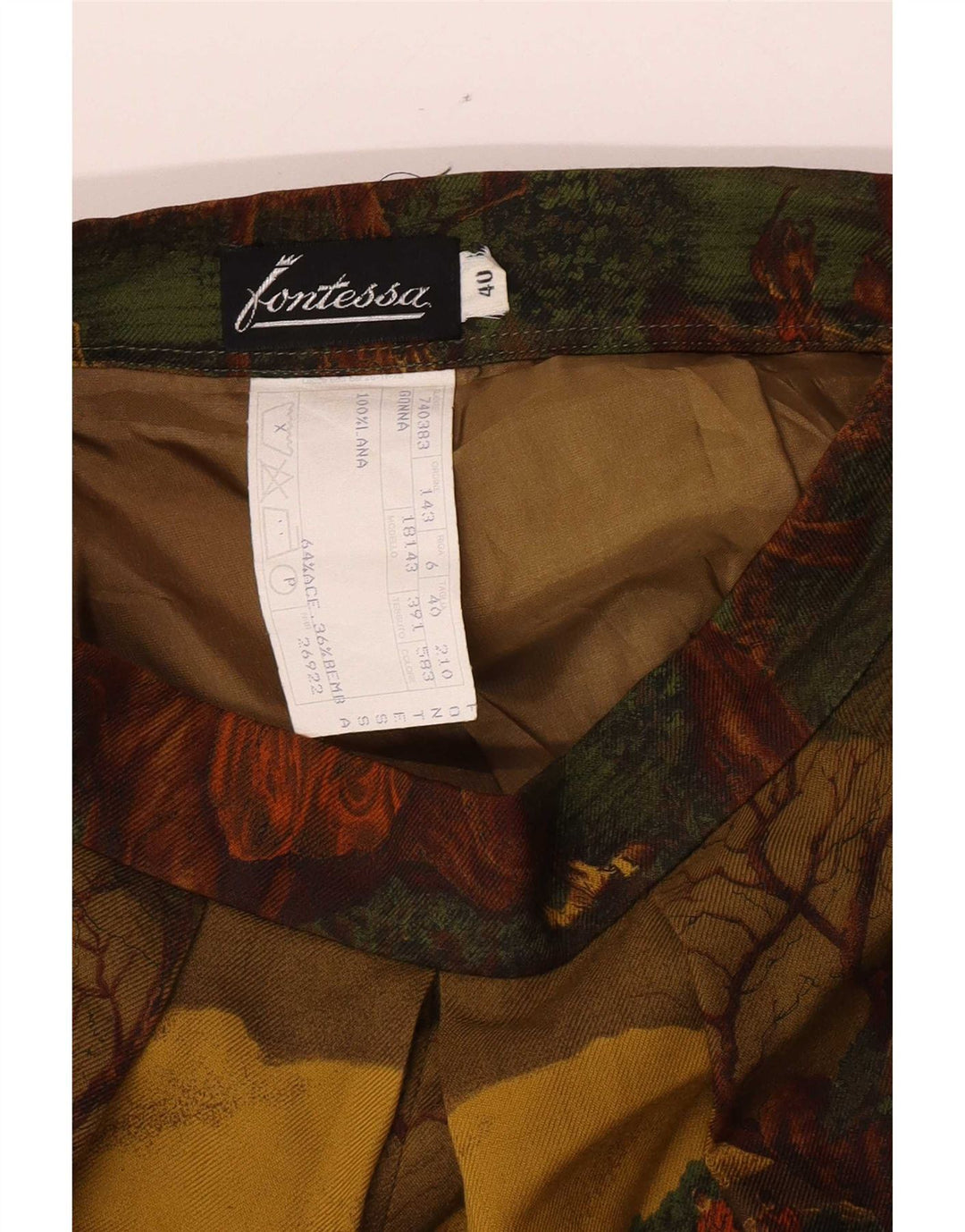Vintage Damen Caprihose mit abstraktem Muster IT 40 Small W24 L18 Multicol