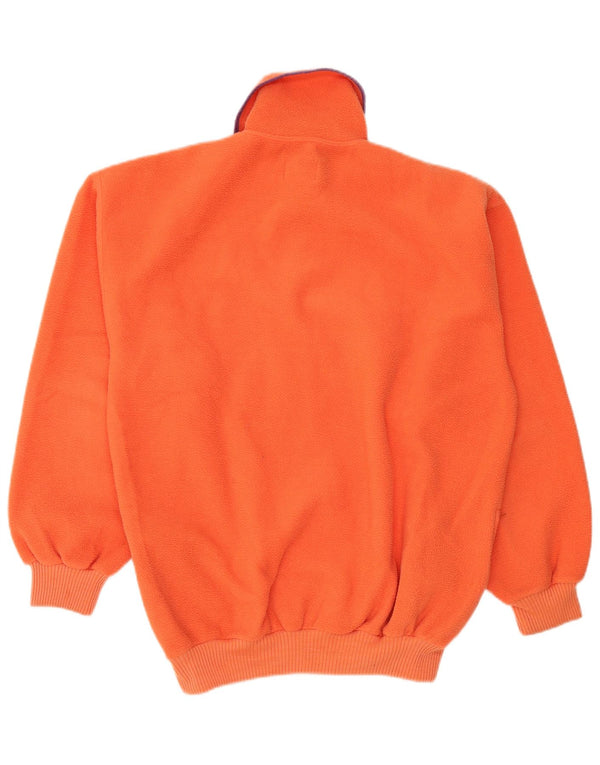 Vintage Herren Polo-Hals-Fleecepullover Medium Orange Sports