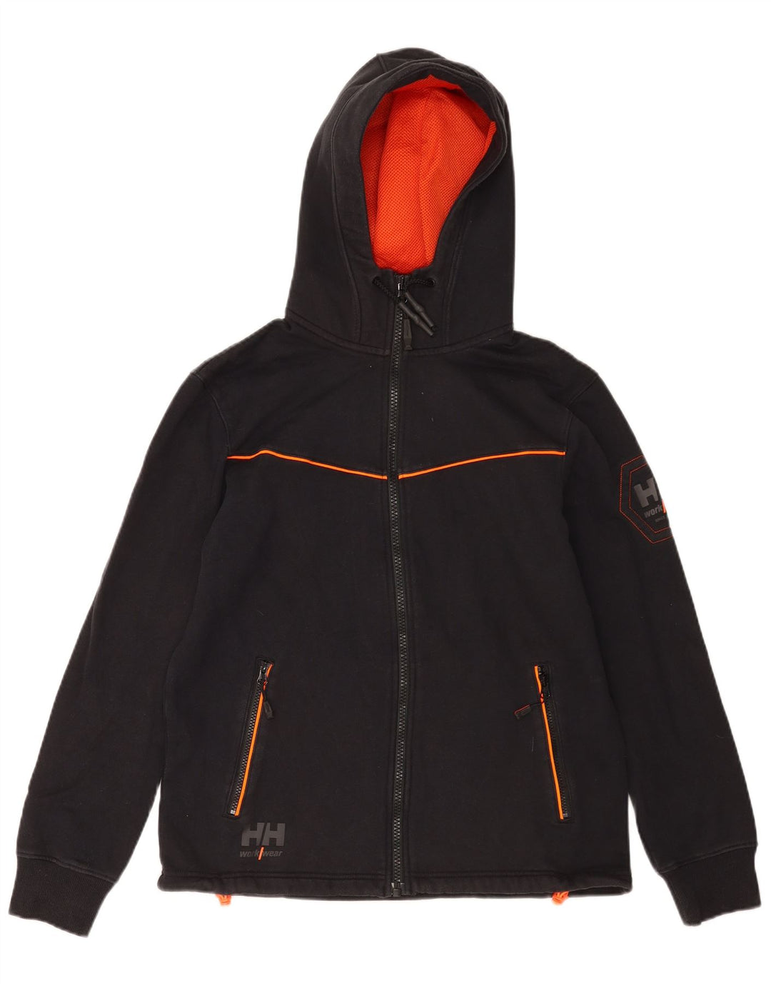 Helly Hansen Herren-Kapuzenpullover mit grafischem Reißverschluss, groß, aus schwarzer Baumwolle
