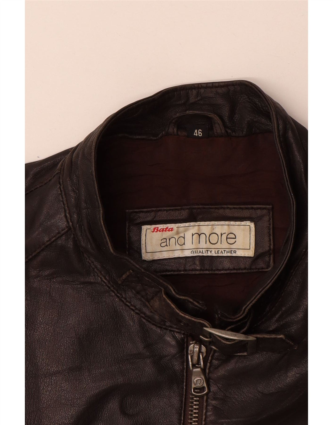 Bata and More Damen Lederjacke IT 46 Großes braunes Leder