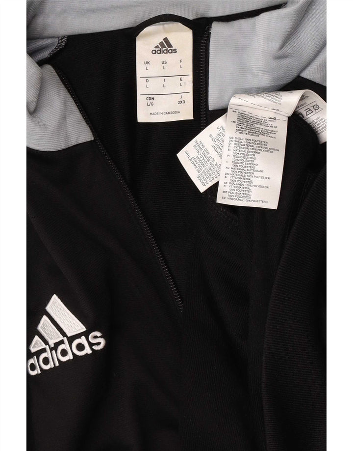 Adidas Herren-Trainingsanzug, Oberteil, Jacke, groß, schwarz, Farbblock-Polyester,