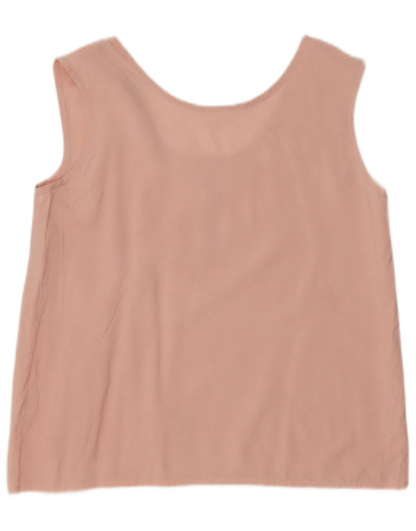 Vintage Damen Ärmelloses Blusentop IT 40 Kleine rosa Viskose