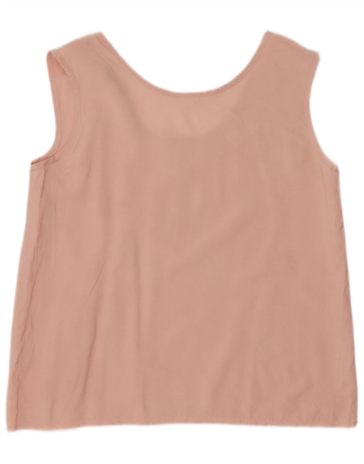 Vintage Damen Ärmelloses Blusentop IT 40 Kleine rosa Viskose