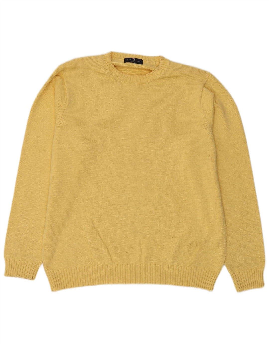 Marks & Spencer Herren Blauer Harbour-Pullover mit Rundhalsausschnitt Mittelgelb