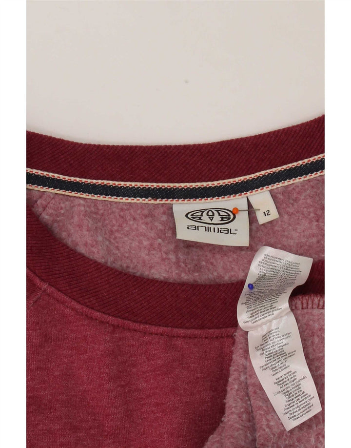 Animal Damen Grafik-Sweatshirt-Pullover UK 12 Mittelrosa Polyester