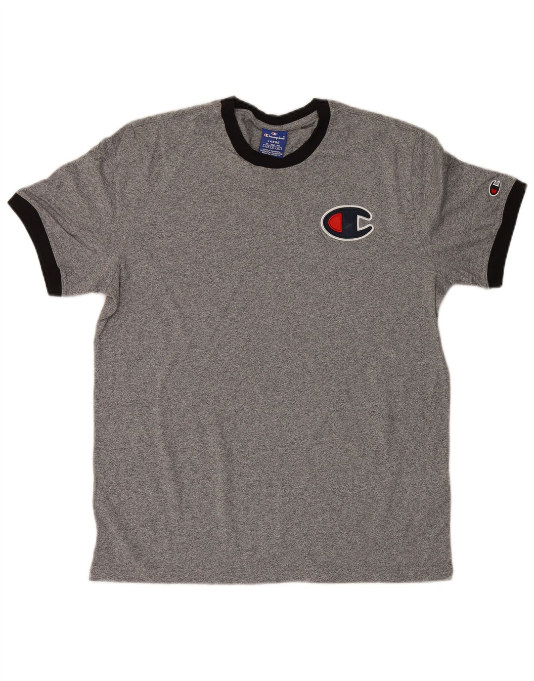 Champion Herren-T-Shirt mit Grafik, groß, grau gesprenkelte Baumwolle
