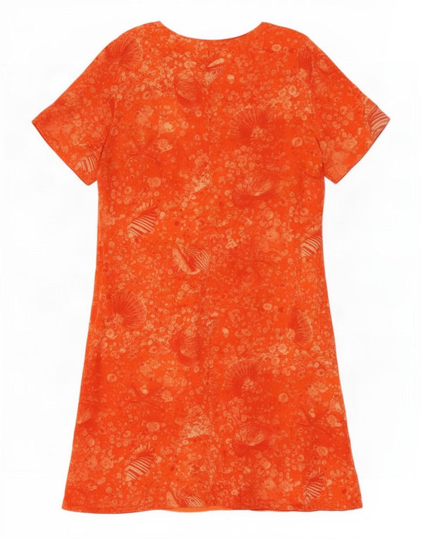 ELENA MIRO Damen A-Linien-Kleid mit abstraktem Muster UK 24 4XL Orange Viskose