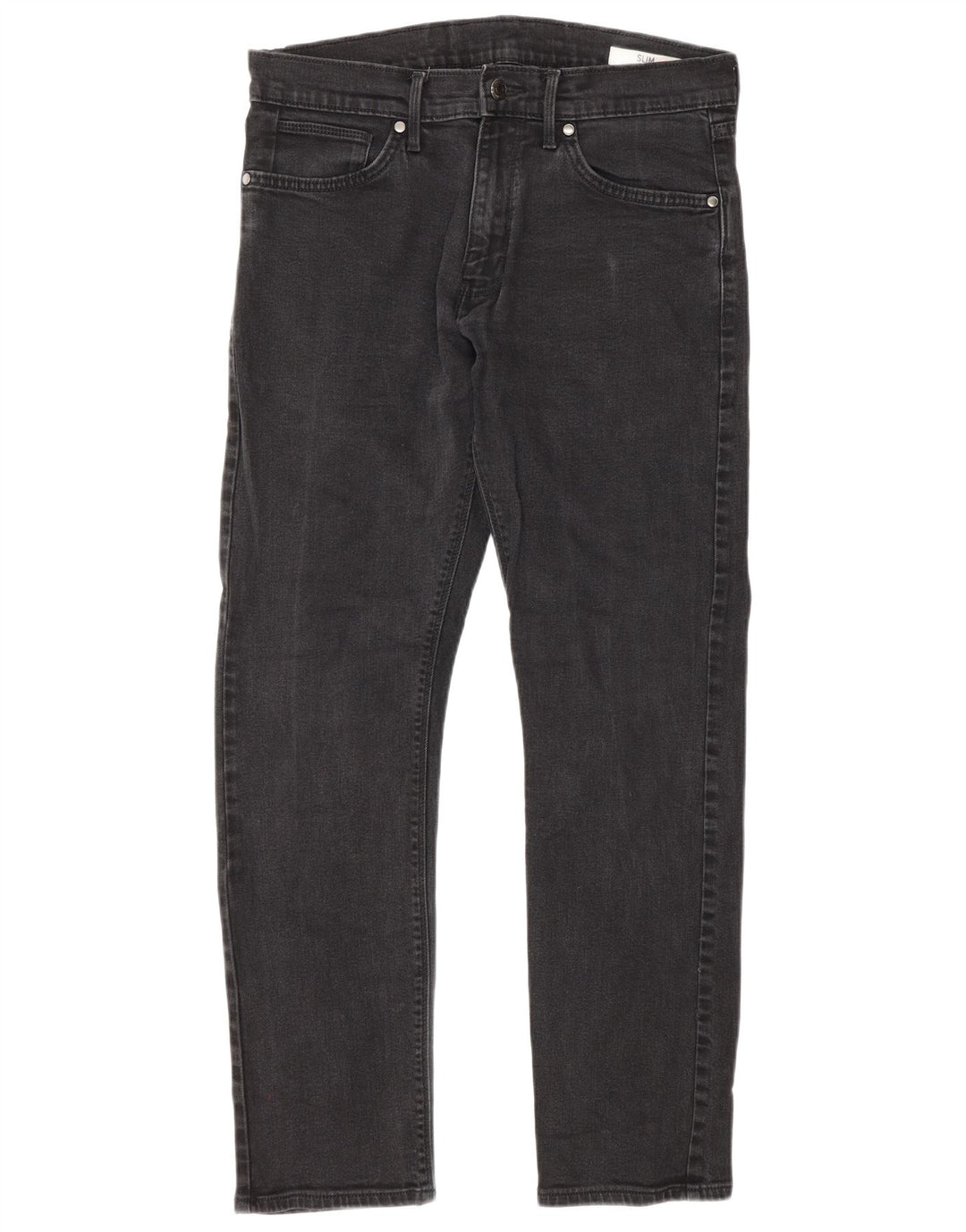 Marks & Spencer Slim-Jeans für Herren, W32, L31, graue Baumwolle