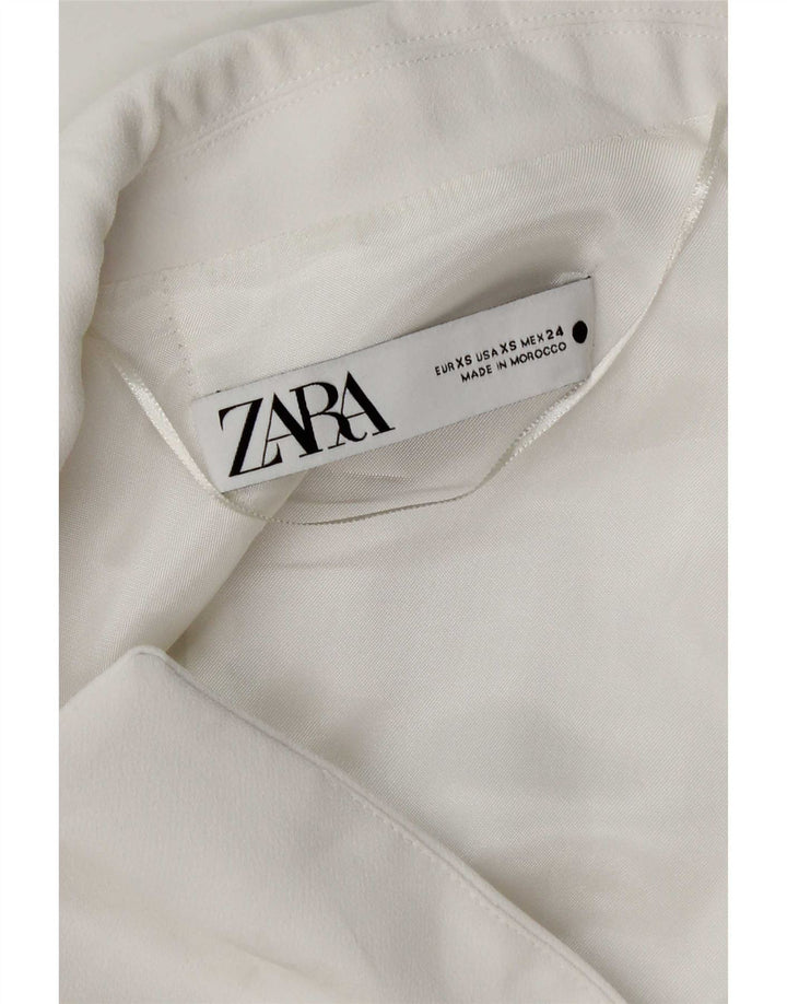 Zara Damen Regular Longline Weste UK 6 XS Weiß