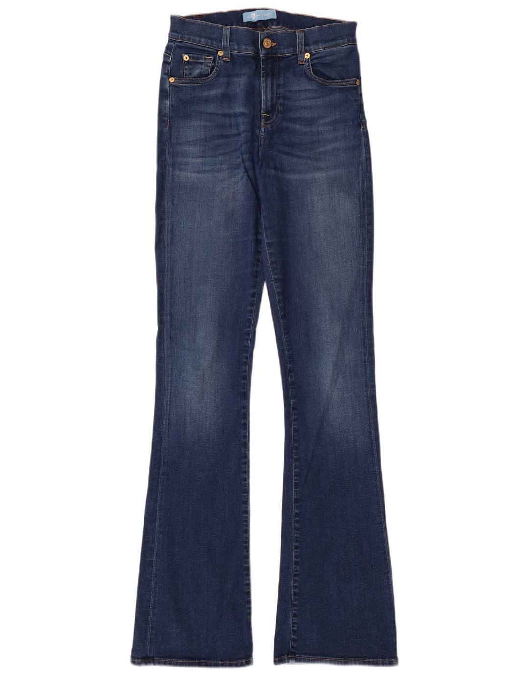 7 FOR ALL MANKIND Damen Schlagjeans W26 L35 Blaue Baumwolle