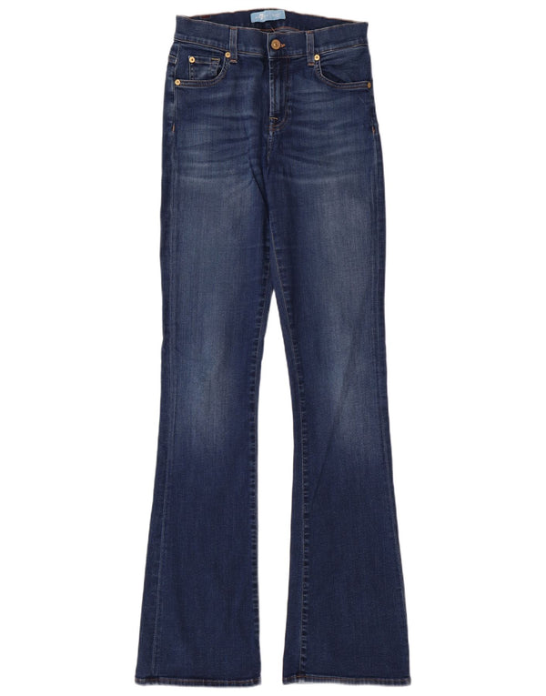 7 FOR ALL MANKIND Damen Schlagjeans W26 L35 Blaue Baumwolle