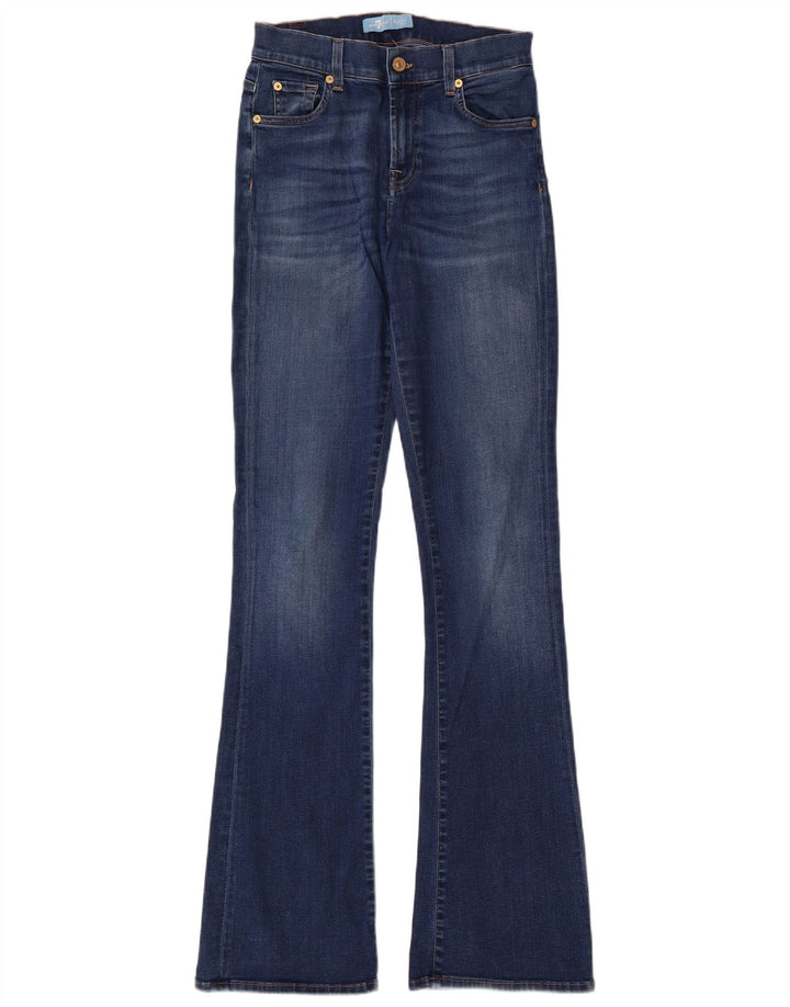 7 FOR ALL MANKIND Damen Schlagjeans W26 L35 Blaue Baumwolle