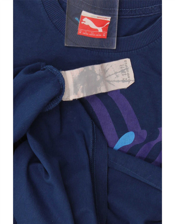 Puma Herren-T-Shirt mit Grafik, mittelgroß, marineblau, Baumwolle