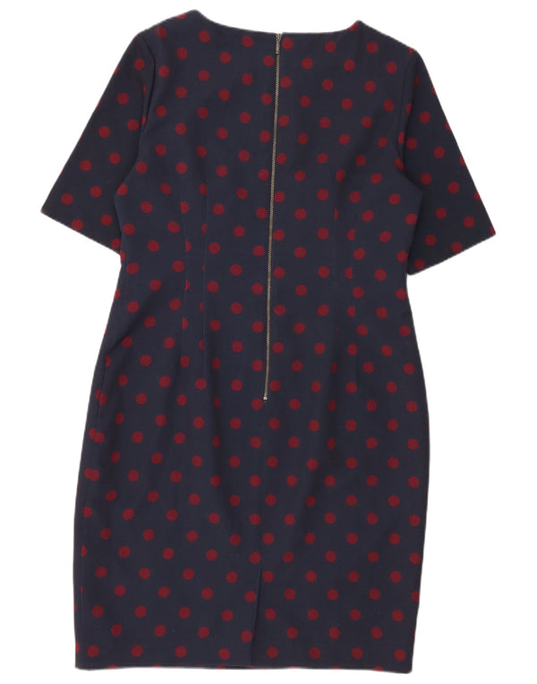 Hobbs Damen-Etuikleid, UK 14, mittelmarineblau gepunktetes Polyester