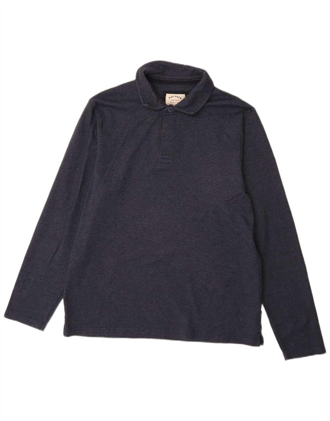 Fat Face Herren-Langarm-Poloshirt XL aus marineblauer Baumwolle