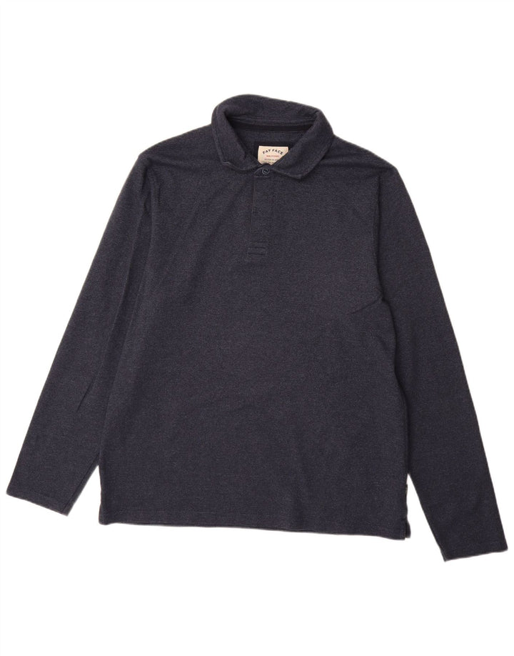Fat Face Herren-Langarm-Poloshirt XL aus marineblauer Baumwolle