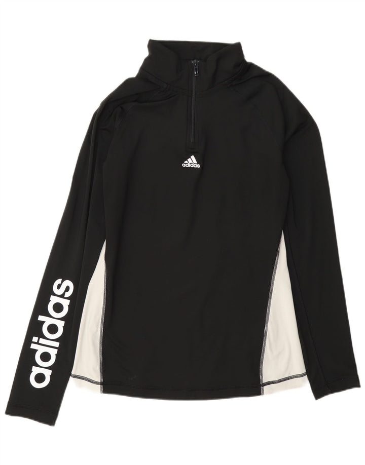 Adidas Damen Graphic Pullover Trainingsanzug Top UK 12/14 Medium Schwarz