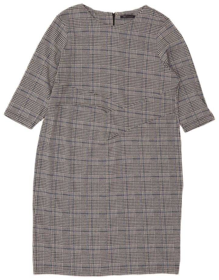 Marks & Spencer Damen Etuikleid mit 3/4-Ärmeln, UK 22 3XL, grau kariert