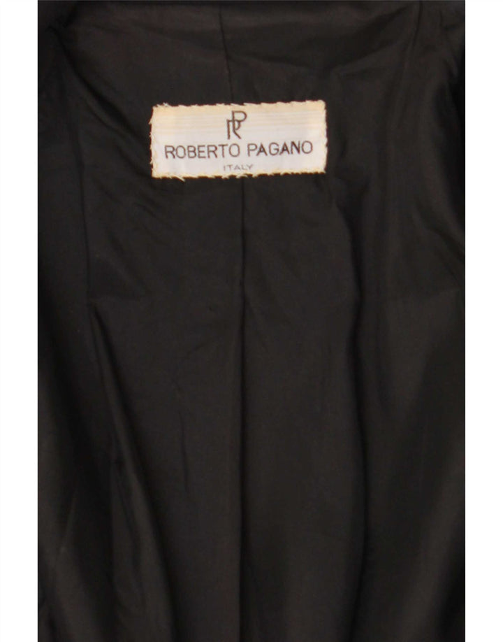 Vintage Damen 1 Knopf Blazer Jacke UK 10 Small Schwarz
