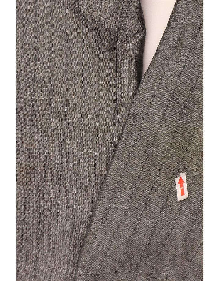 Pierre Cardin Herren-Blazer mit 2 Knöpfen, UK 38, mittelgrau, gestreift, Seide