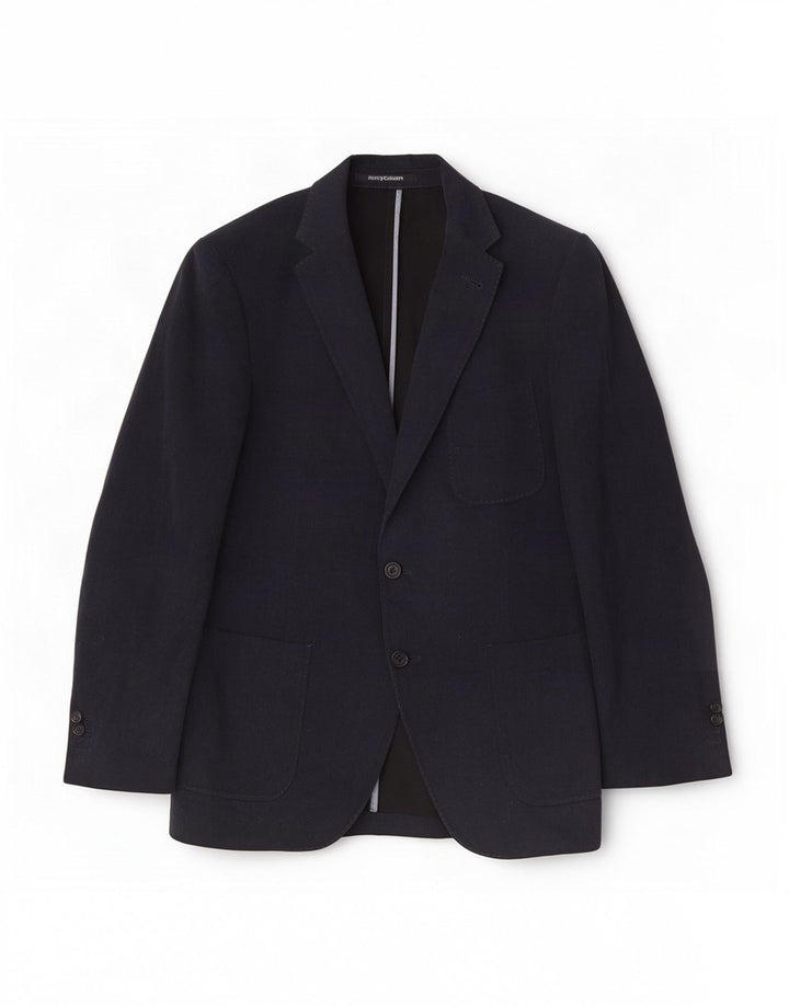Henry Cottons Herren-Blazer mit 2 Knöpfen, IT 50, große marineblaue Baumwolle