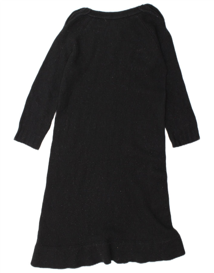 Zara Damen Pulloverkleid UK 12 Mittelschwarze Wolle