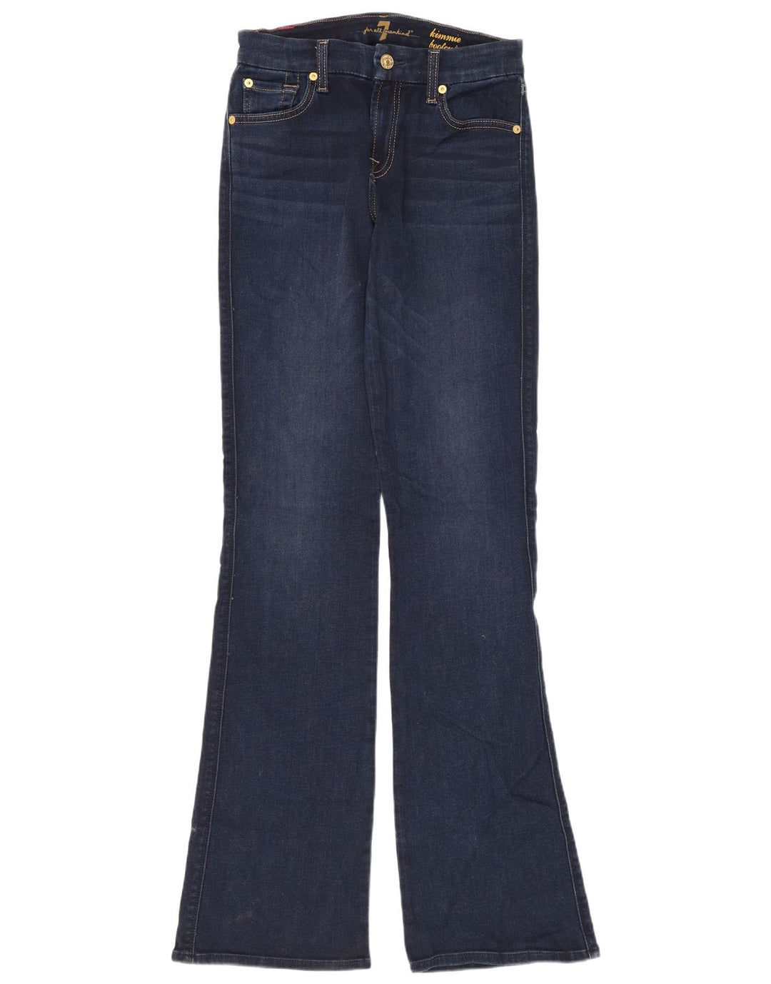 7 For All Mankind Damen Bootcut-Jeans W26 L33 Marineblaue Baumwolle
