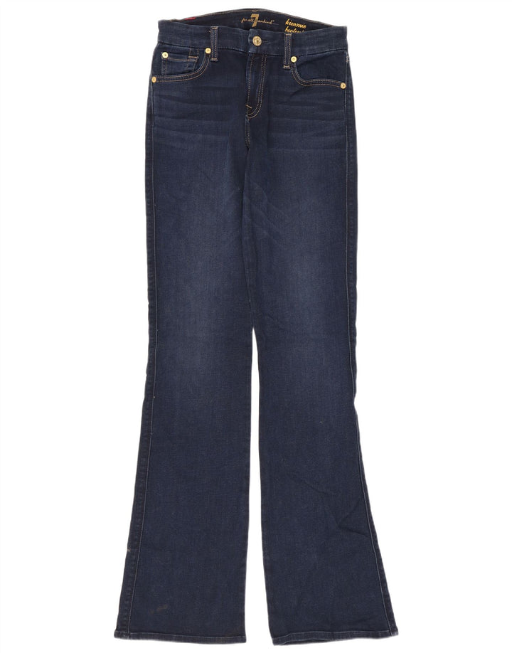 7 For All Mankind Damen Bootcut-Jeans W26 L33 Marineblaue Baumwolle