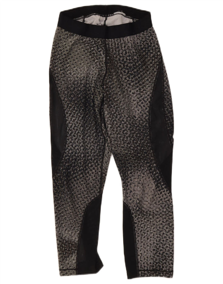 Nike Damen Capri-Leggings UK 12 Mittelgrauer Farbblock