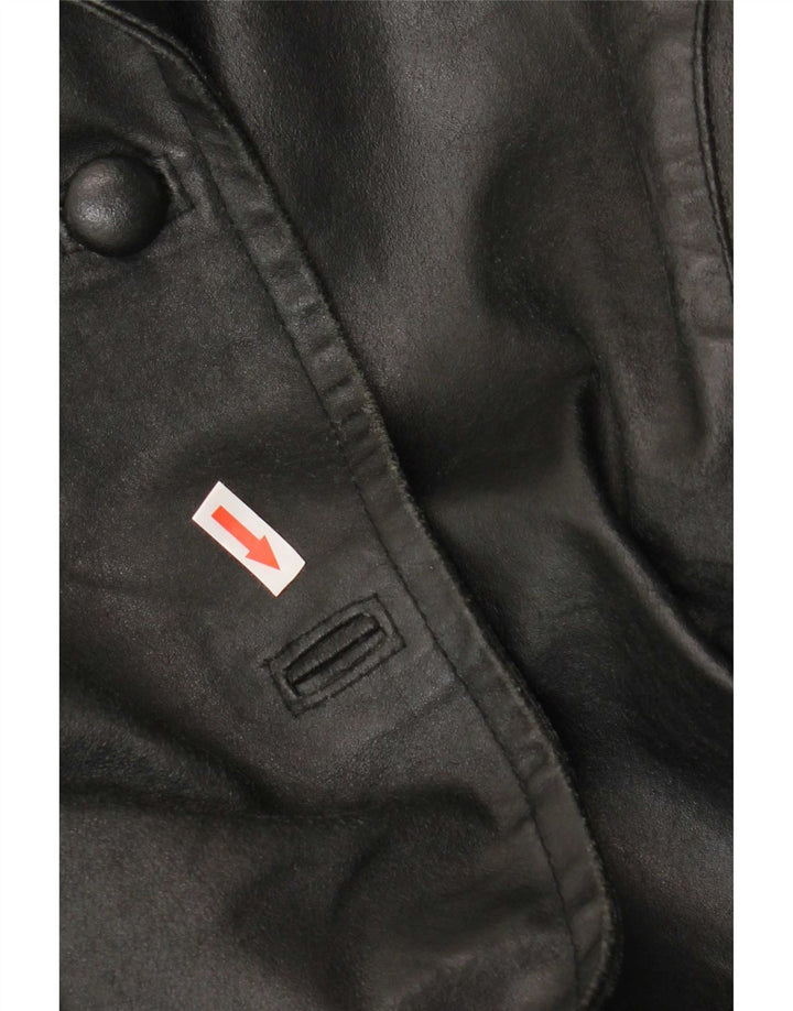 Bayside Damen Lederjacke UK 10 Small Schwarz