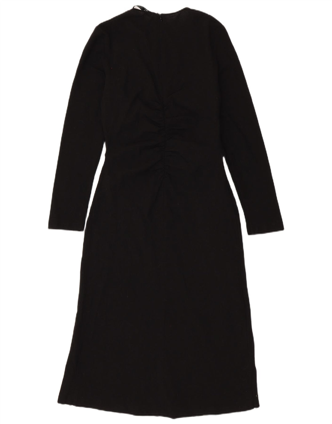 ZARA Damen Langarm-Maxikleid UK 12 Mittelschwarze Wolle
