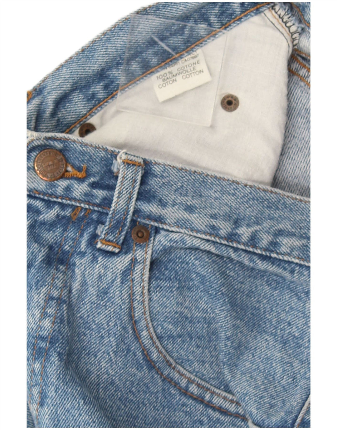 Benetton Herren Straight Jeans IT 46 W33 L30 Blaue Baumwolle
