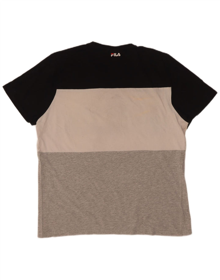 Fila Herren-T-Shirt mit Grafik, groß, mehrfarbig, Farbblock