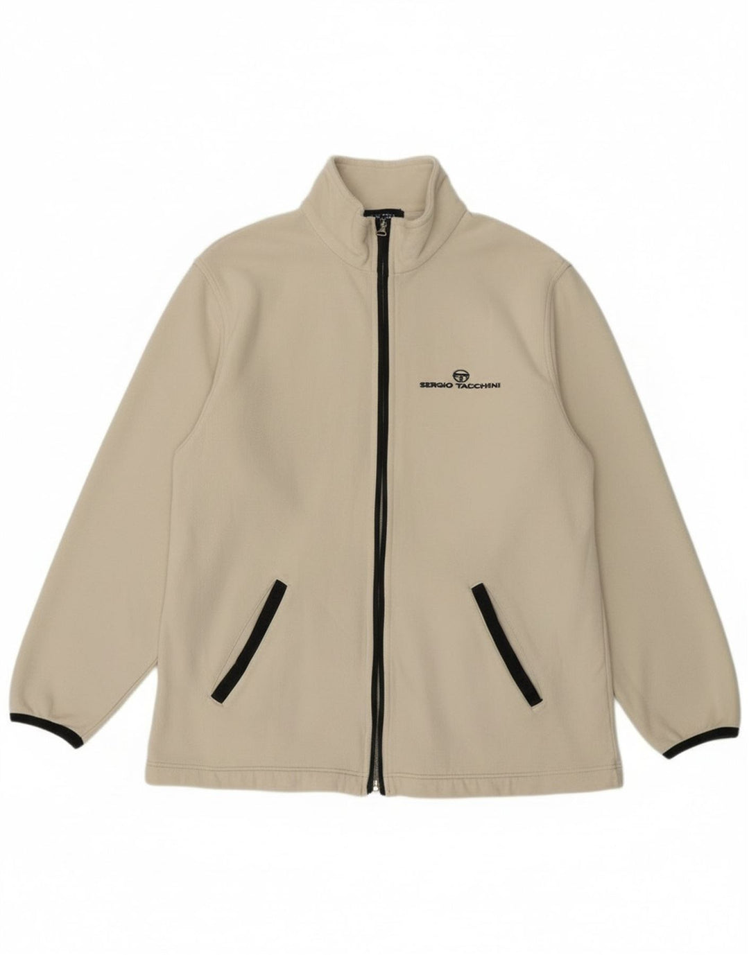 Sergio Tacchini Herren-Trainingsanzug, Oberteil, Jacke, Größe S, gebrochenes Weiß